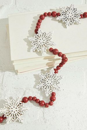 Christmas Garlands | 48" Beaded Snowflake Garland Christmas Garlands Christmas Garlands