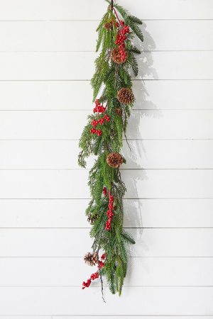 Christmas Garlands | 48" Pine Juniper Berry Garland Christmas Garlands Christmas Garlands