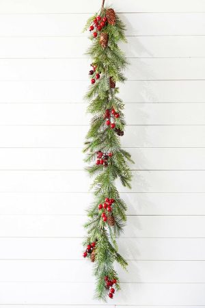 Christmas Garlands | 5′ Berry Pine With Cones Garland Christmas Garlands Christmas Garlands