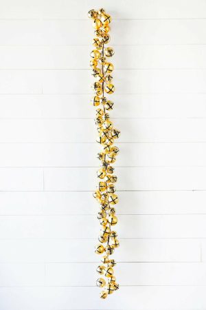 Christmas Garlands | 5′ Holiday Gold Jingle Bells Garland Christmas Garlands Christmas Garlands