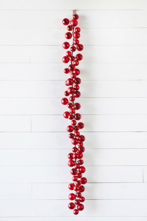 Christmas Garlands | 5′ Holiday Red Jingle Bells Garland Christmas Garlands Christmas Garlands