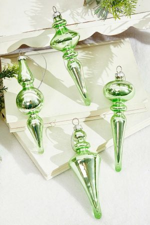 Christmas Ornaments | 5" Soft Green Finial Ornament Christmas Decor Christmas Ornaments