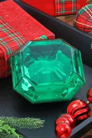 Christmas Ornaments | 6" Emerald Green Jewel Ornament Christmas Decor Christmas Ornaments