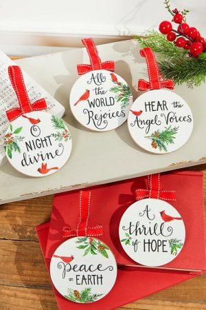 Christmas Ornaments | Cardinal Chorus Ornament – Assortment Of 5 Christmas Decor Christmas Ornaments