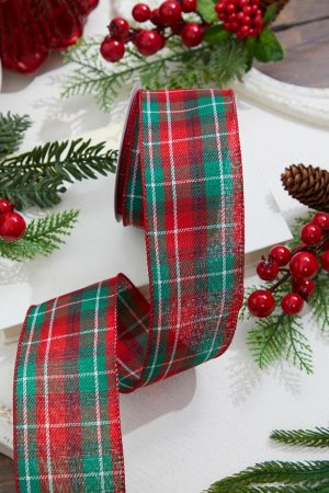 Christmas Ribbon | 2.5" X 10 Yard Christmas Plaid Ribbon Christmas Decor Christmas Ribbon