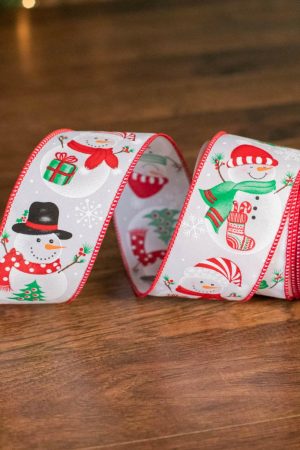 Christmas Ribbon | 2.5" X 10 Yard Snowman Ribbon Christmas Decor Christmas Ribbon