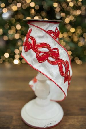 Christmas Ribbon | 4" X 5 Yard Ribbon Garland Metallic Ribbon Christmas Decor Christmas Ribbon