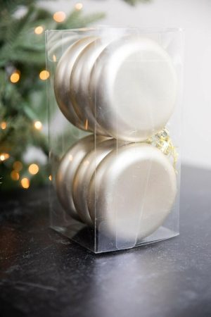 Christmas Shatterproof | 10Cm Matte Champagne Round Disk – Set Of 6 Christmas Decor Christmas Shatterproof