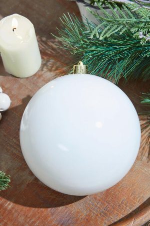 Christmas Shatterproof | 14Cm Wool White Shatterproof Ornament Christmas Decor Christmas Ornaments