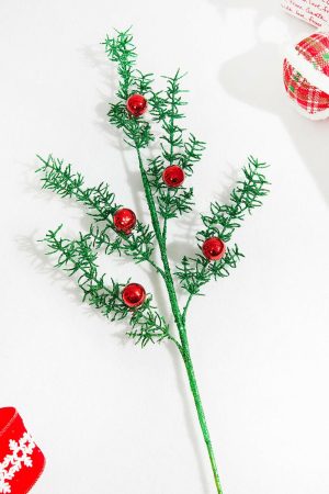 Christmas Sprays | 31" Glitter Pine Ball Ornament Spray Christmas Decor Christmas Sprays