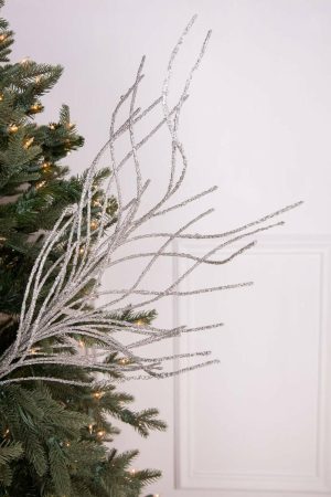 Christmas Sprays | 45" Iced Willow Spray Christmas Decor Christmas Sprays