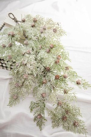 Christmas Teardrops | 24" Frosted Cedar Swag Christmas Greenery Christmas Teardrops