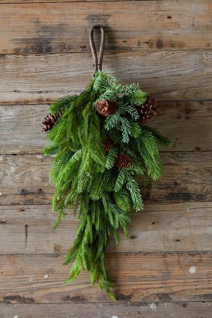 Christmas Teardrops | 27" Real Touch Norfolk Spruce Juniper Teardrop Christmas Greenery Christmas Teardrops