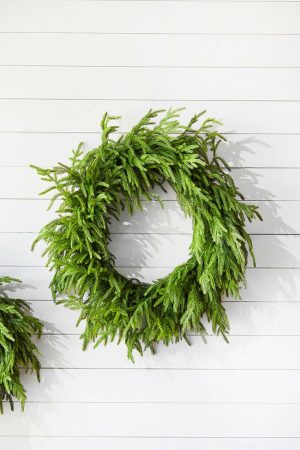 Natural Greenery | 30" Just Cut Real Touch Norfolk Pine Wreath Christmas Greenery Natural Greenery