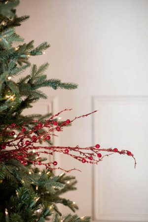 Christmas Sprays | 42" Jeweled Bead Branch Spray – Red Christmas Decor Christmas Sprays