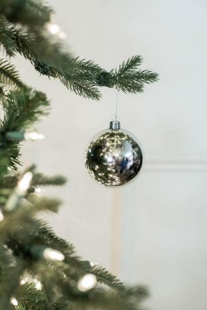 Christmas Ornaments | 3" Silver Shiny Ball – Box Of 6 Christmas Decor Christmas Ornaments