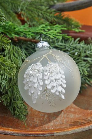 Christmas Ornaments | 4" Glass Jewel Pine Cone Ball Ornament Christmas Decor Christmas Ornaments