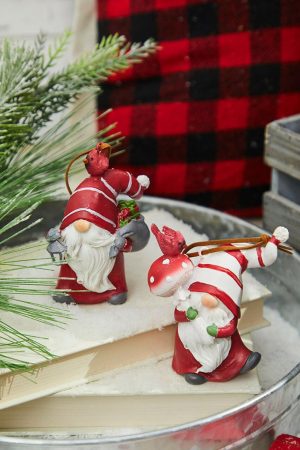 Christmas Ornaments | 4" Resin Santa Gnome Ornament Christmas Decor Christmas Ornaments