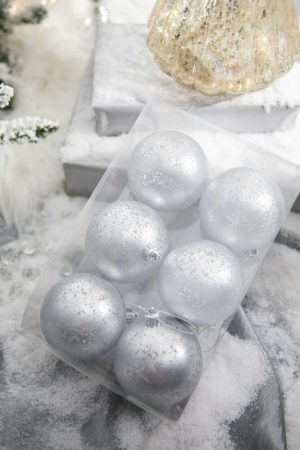 Christmas Shatterproof | 3" Silver Matte Mercury Ball Ornaments – Set Of 6 Christmas Decor Christmas Ornaments