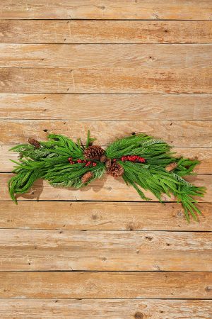 Natural Greenery | 36" Real Touch Mixed Evergreen Berry Swag Christmas Greenery Natural Greenery